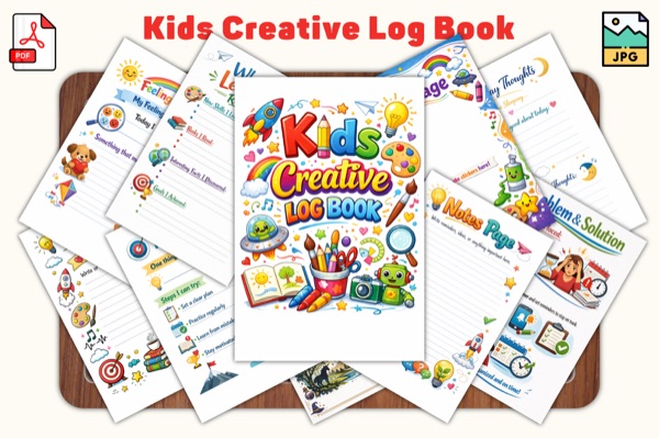 Kids Creative Log Book Preview 1