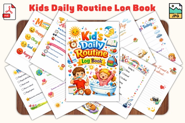 Kids Daily Routine Log Preview 1