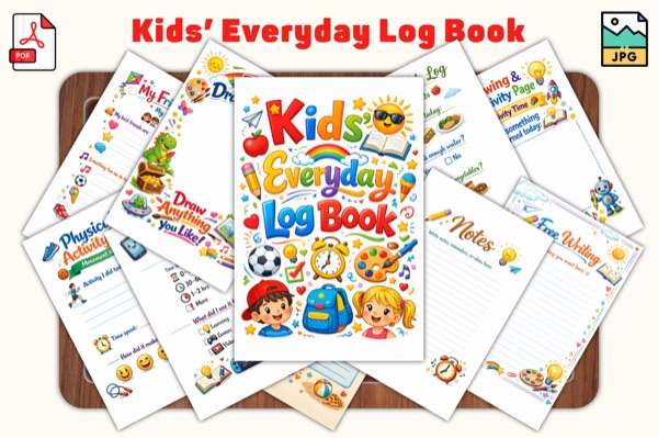 Kids Everyday Log Book Preview 1