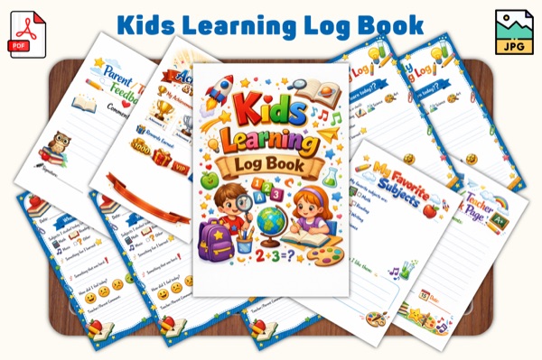 Kids Learning Log Book Preview 1