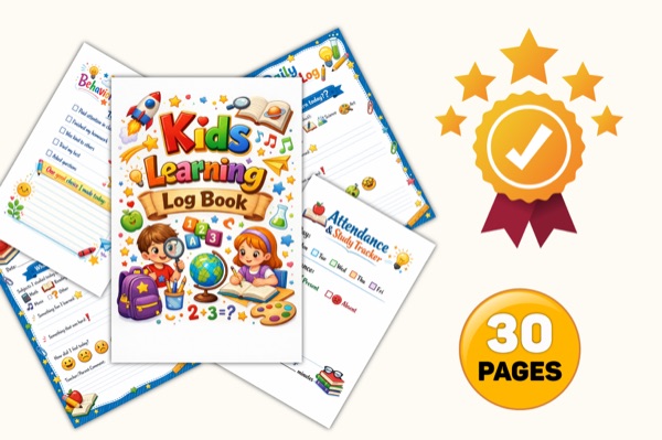Kids Learning Log Book Preview 2