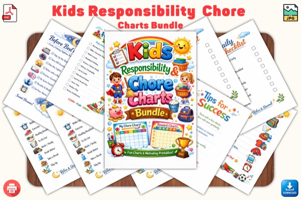 Kids Responsibility Chore Charts Preview 1