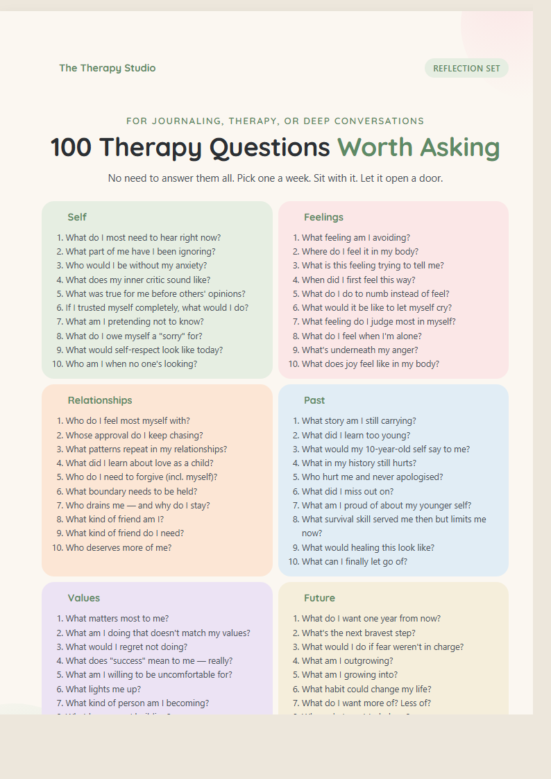 100 Therapy Questions preview