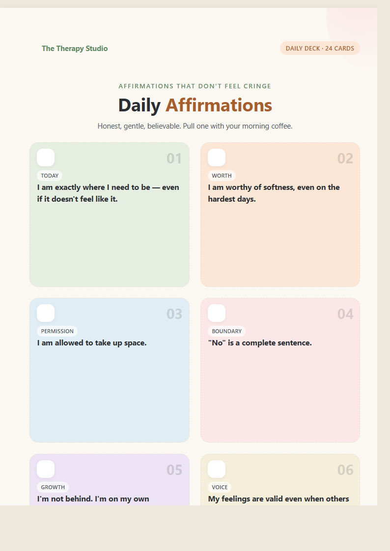 Daily Affirmations Deck preview