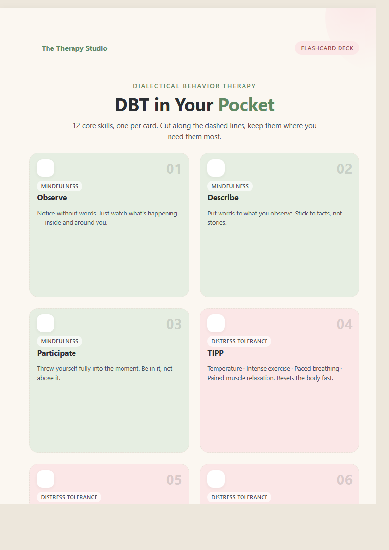 DBT Skills Flashcards preview