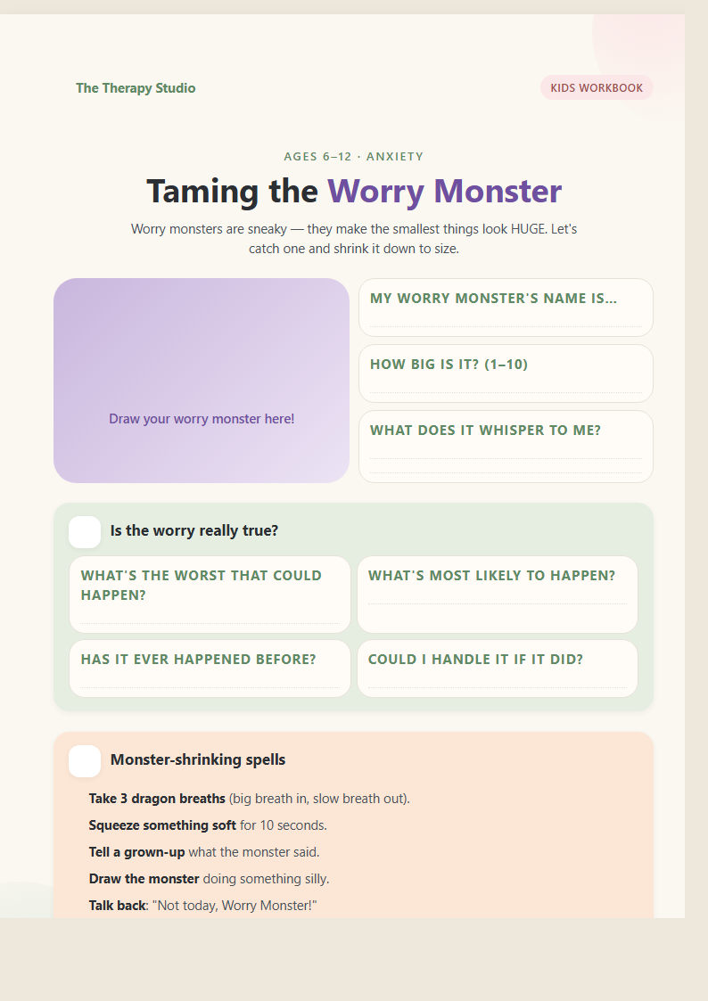 Taming the Worry Monster preview