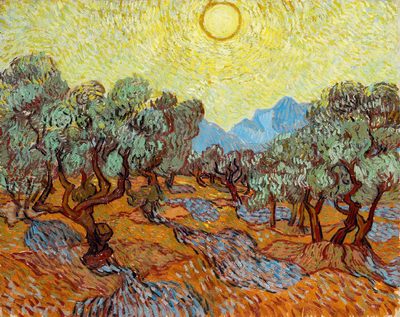 Olive Trees with Yellow Sun by Vincent van Gogh
