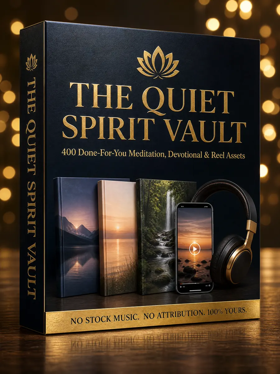The Quiet Spirit Vault product box — 400 assets with Unrestricted PLR