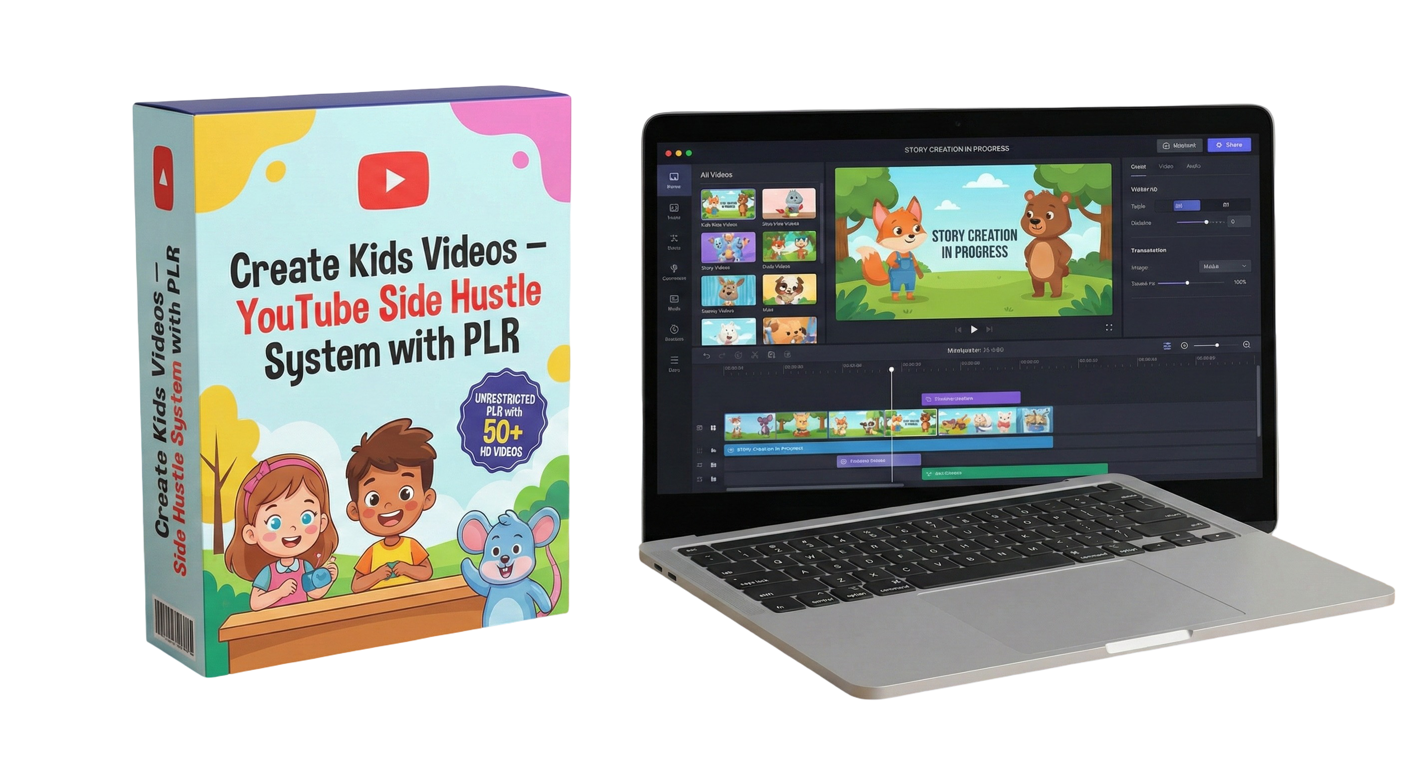 Create Kids Videos – YouTube Side Hustle System with PLR